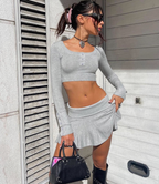 Pleated Winter Years High Waist Thread Knitted For Skirt