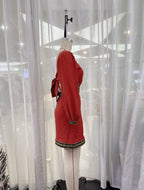 Women's Cutout Long-Sleeve Sheath Dress