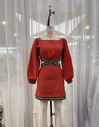 Women's Cutout Long-Sleeve Sheath Dress
