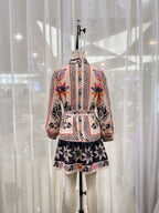 Colored Printing Shirt Long-Sleeve Dress