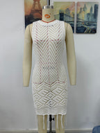 Women's Spring Summer Dress Tassel Hollow Out Cutout Women Knitwear