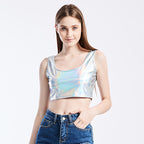 's Slim Sports I-Shaped Vest Bright Leather Performance Stage Top