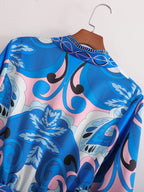 Autumn Long Sleeve V-Neck Floral Dress