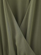 Winter V-Neck Belt Pleated Dress
