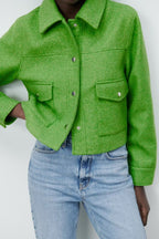 Women's Autumn Women Clothing Street Casual Soft Woolen Jacket