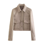 Women's Autumn Women Clothing Street Casual Soft Woolen Jacket