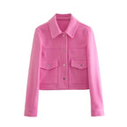 Women's Autumn Women Clothing Street Casual Soft Woolen Jacket