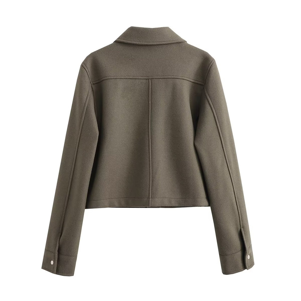 Women's Autumn Women Clothing Street Casual Soft Woolen Jacket