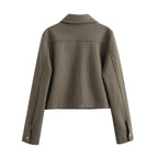 Women's Autumn Women Clothing Street Casual Soft Woolen Jacket