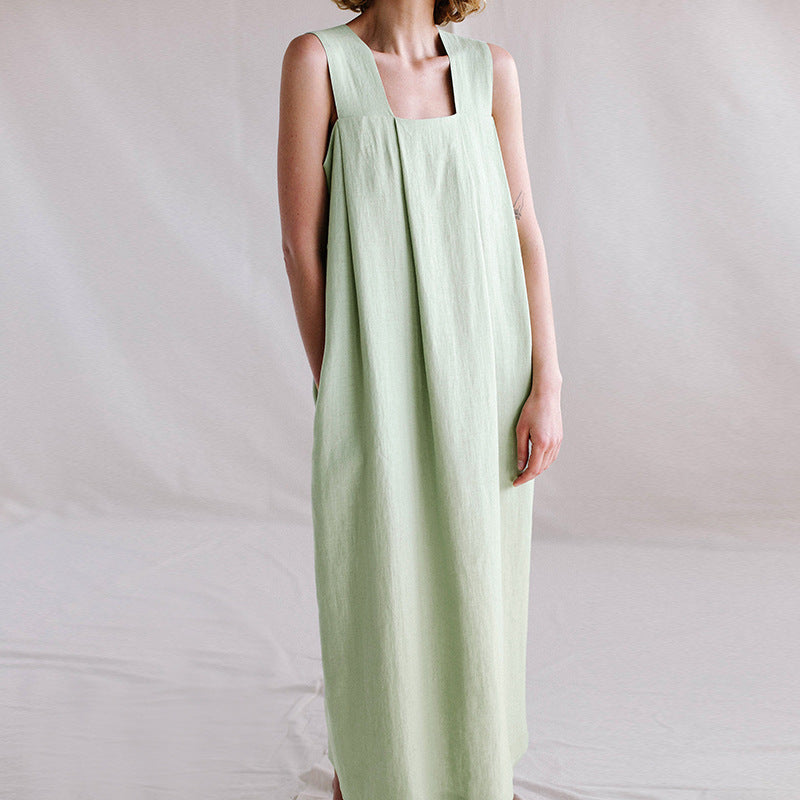 Women's Ramie Sleeveless Maxi Cami Dress