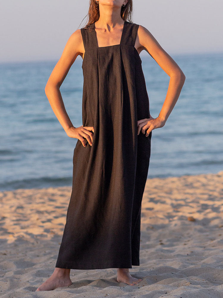 Women's Ramie Sleeveless Maxi Cami Dress