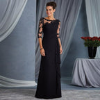 Women's Crew-Neck Lace Long-Sleeve Wedding Dress