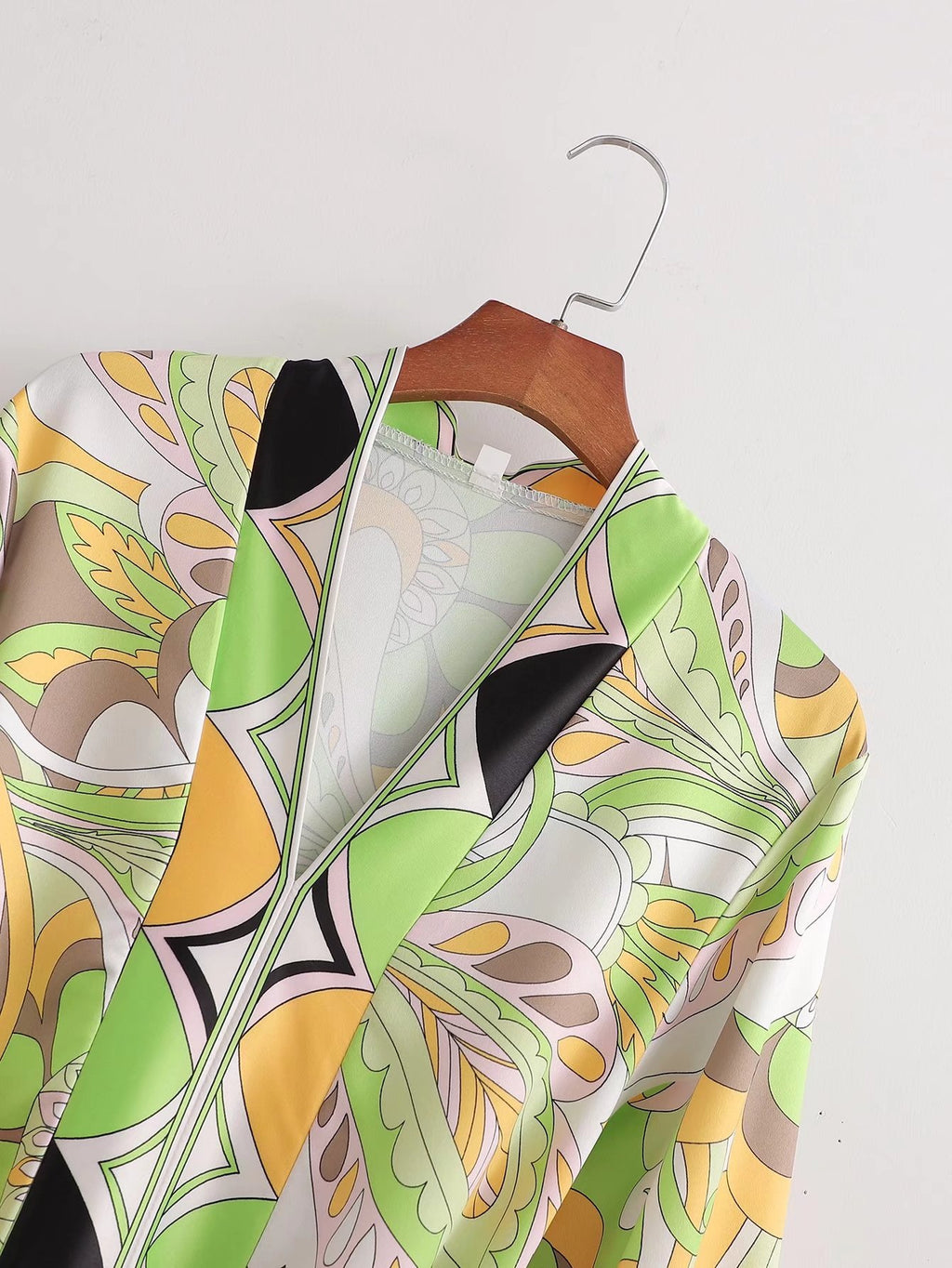 Vintage Printed V-Neck Midi Dress