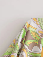 Vintage Printed V-Neck Midi Dress