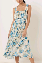 Vacation Summer Cross Backless Rayon Printing Slip Dress