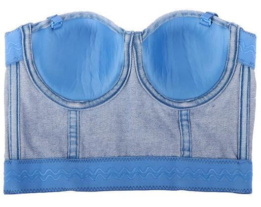 's Boning Corset Denim Camisole 's Short Slim Fit Backless Base