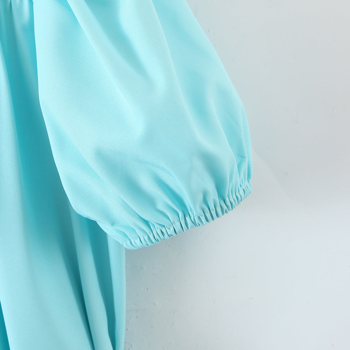 Fresh Belt Waist Dress Retro Puff Sleeve Flounced