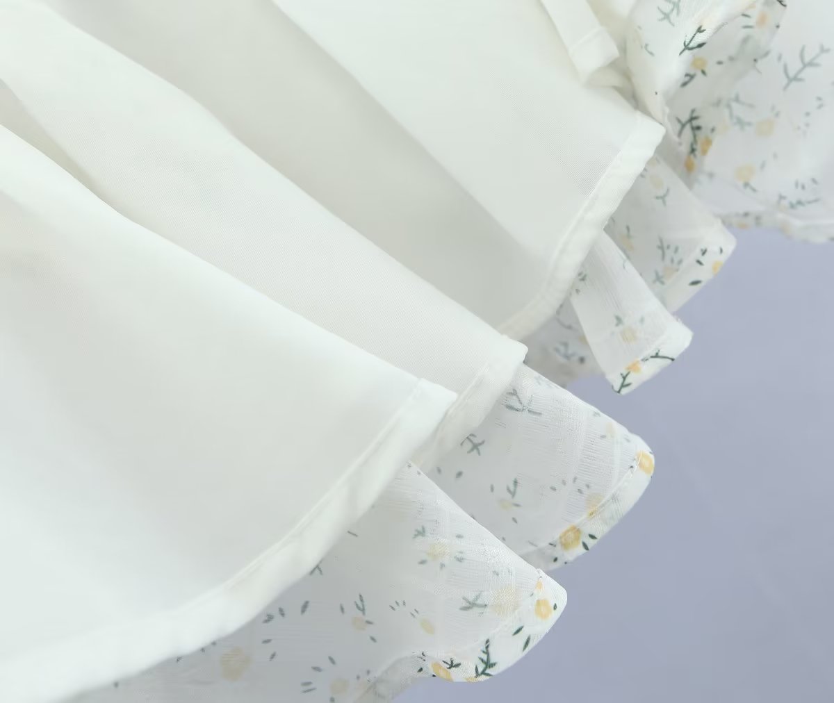 Ruffle-Sleeve Lace Embroidered Tiered Dress