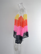 Summer Cutout Blouse Holiday Knitwear Long Sleeve Sun Protection Overshirt Rainbow Shirt