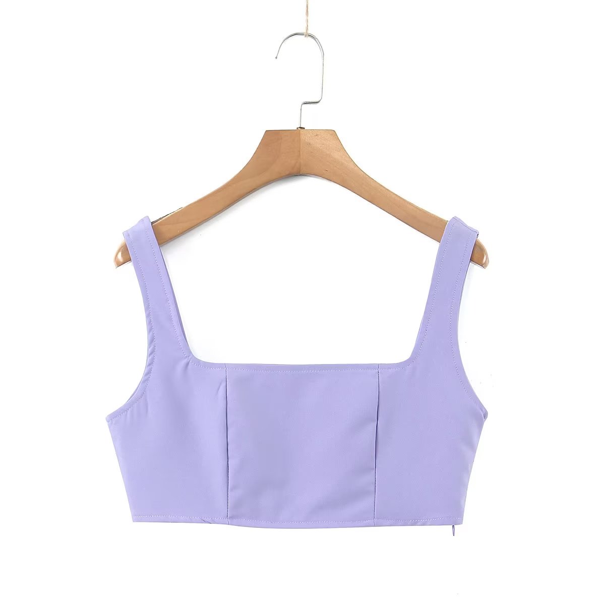 Winter Short Small Tank Top High Waist Buckle Casual Pants Suit Set