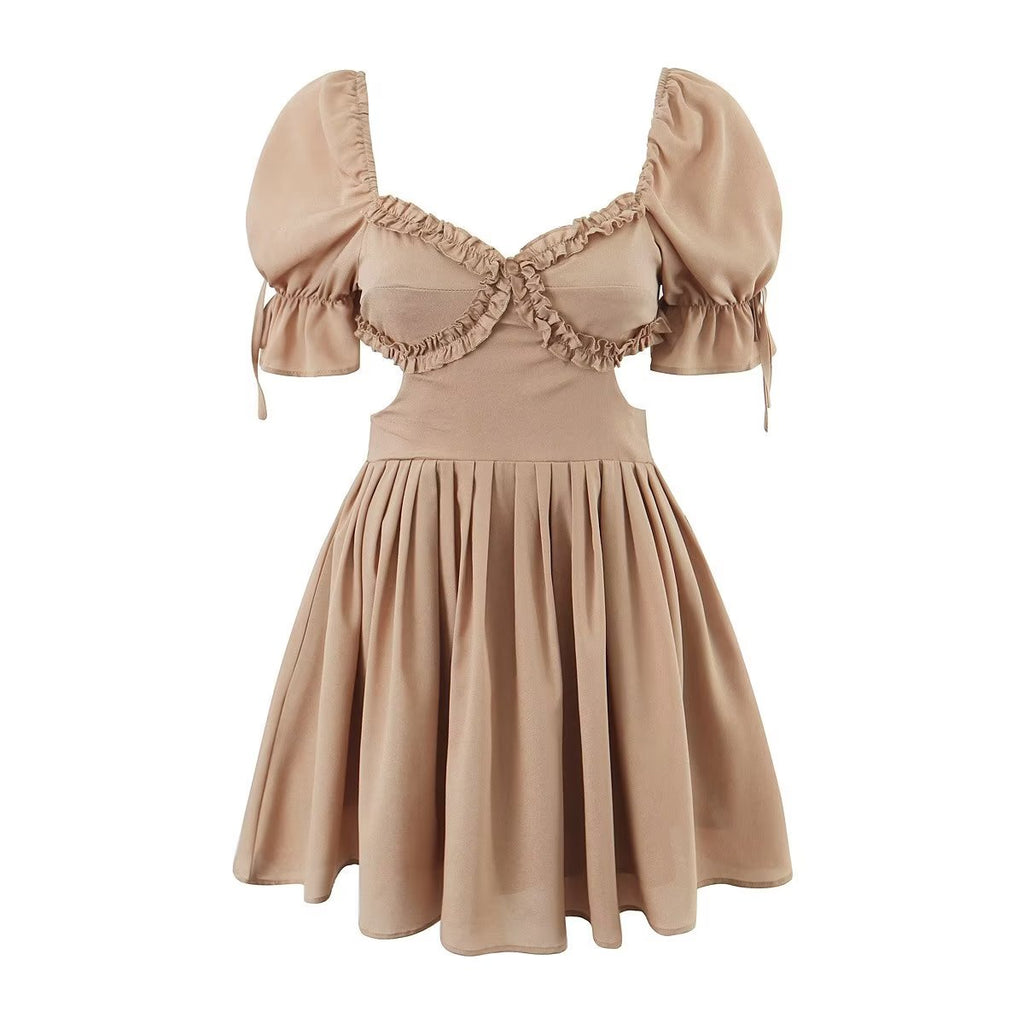 Women's Sweetheart Puff Sleeve A-Line Mini Dress