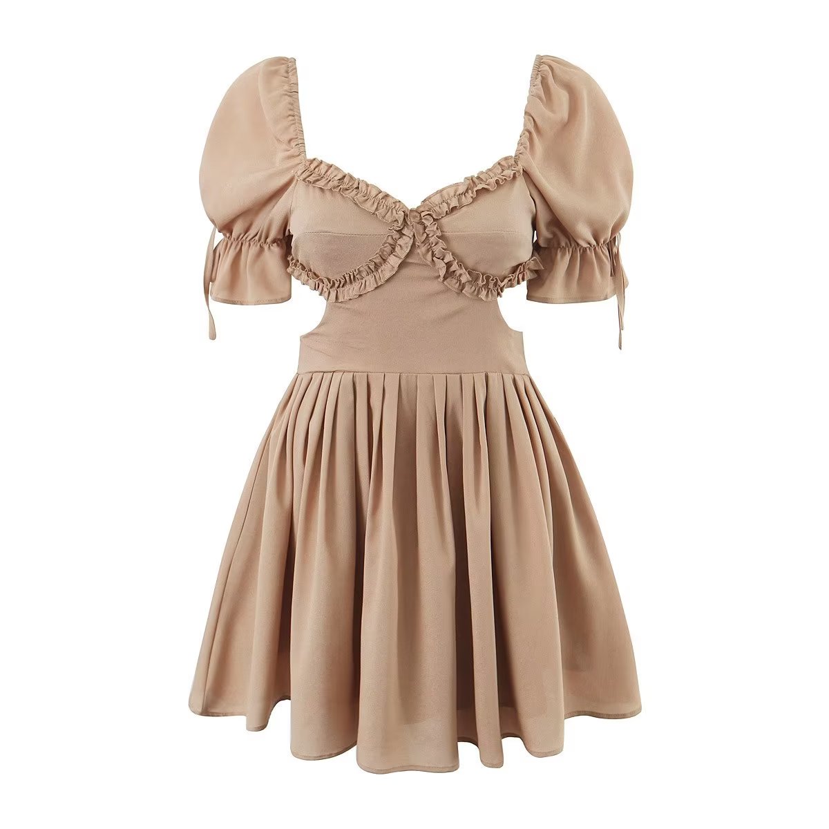 Women's Sweetheart Puff Sleeve A-Line Mini Dress