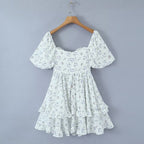 Women's Off-Shoulder Ruffle Puff-Sleeve Mini Dress