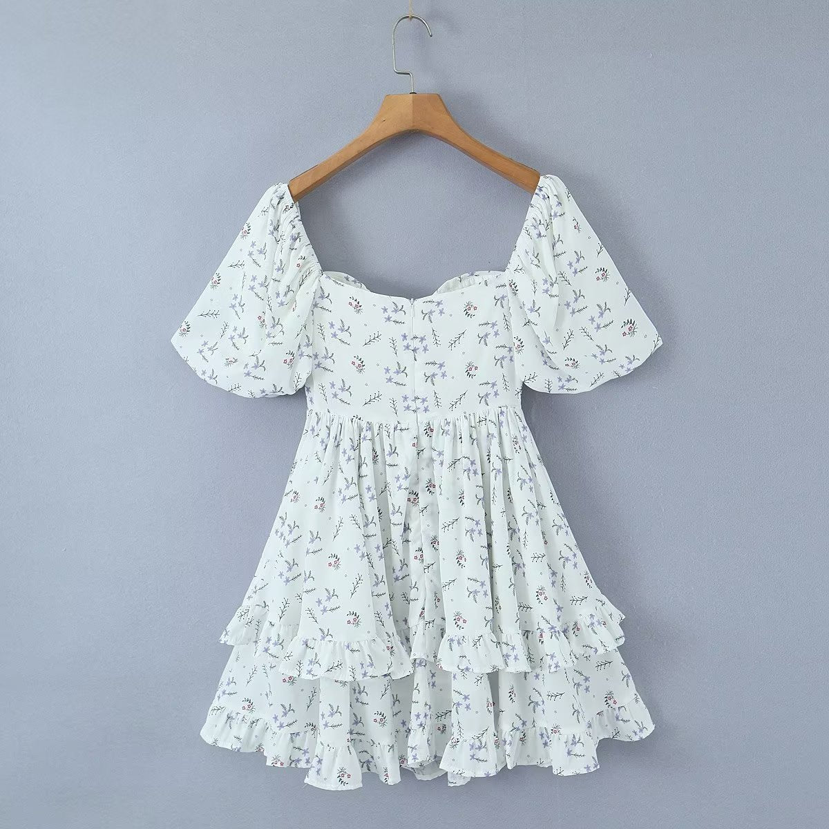 Women's Off-Shoulder Ruffle Puff-Sleeve Mini Dress