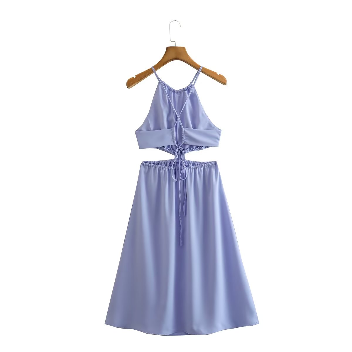 Women's Halter Cropped Outfit Strap Casual Dress