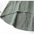 Pure Linen Vest Front Short Back Long Special Interest Design Cotton Linen Sleeveless Dress