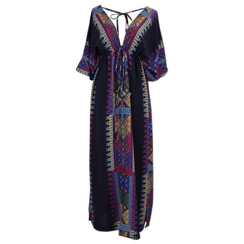 Rayon Deep V Plunge neck Loose Sun Protection Clothing