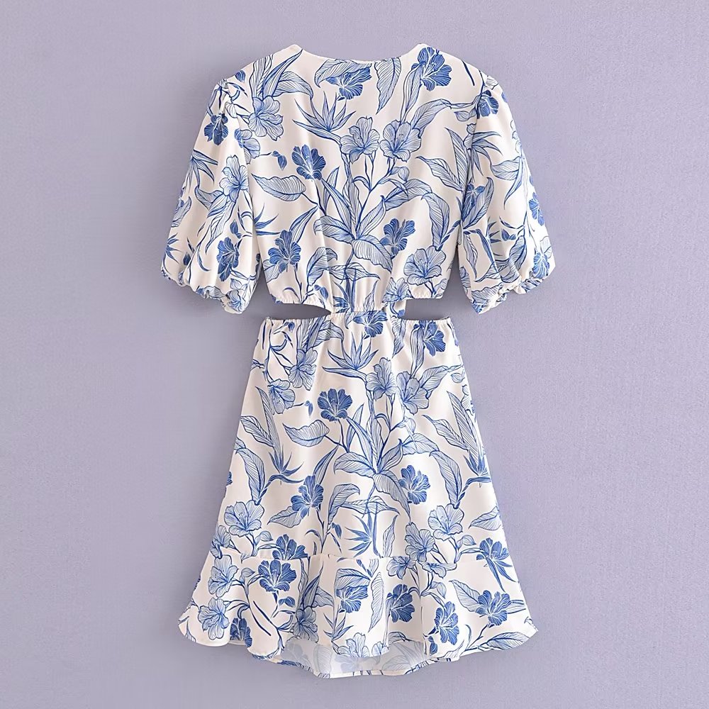 Women's Spring Summer Waist Hollow Out Cutout Dress