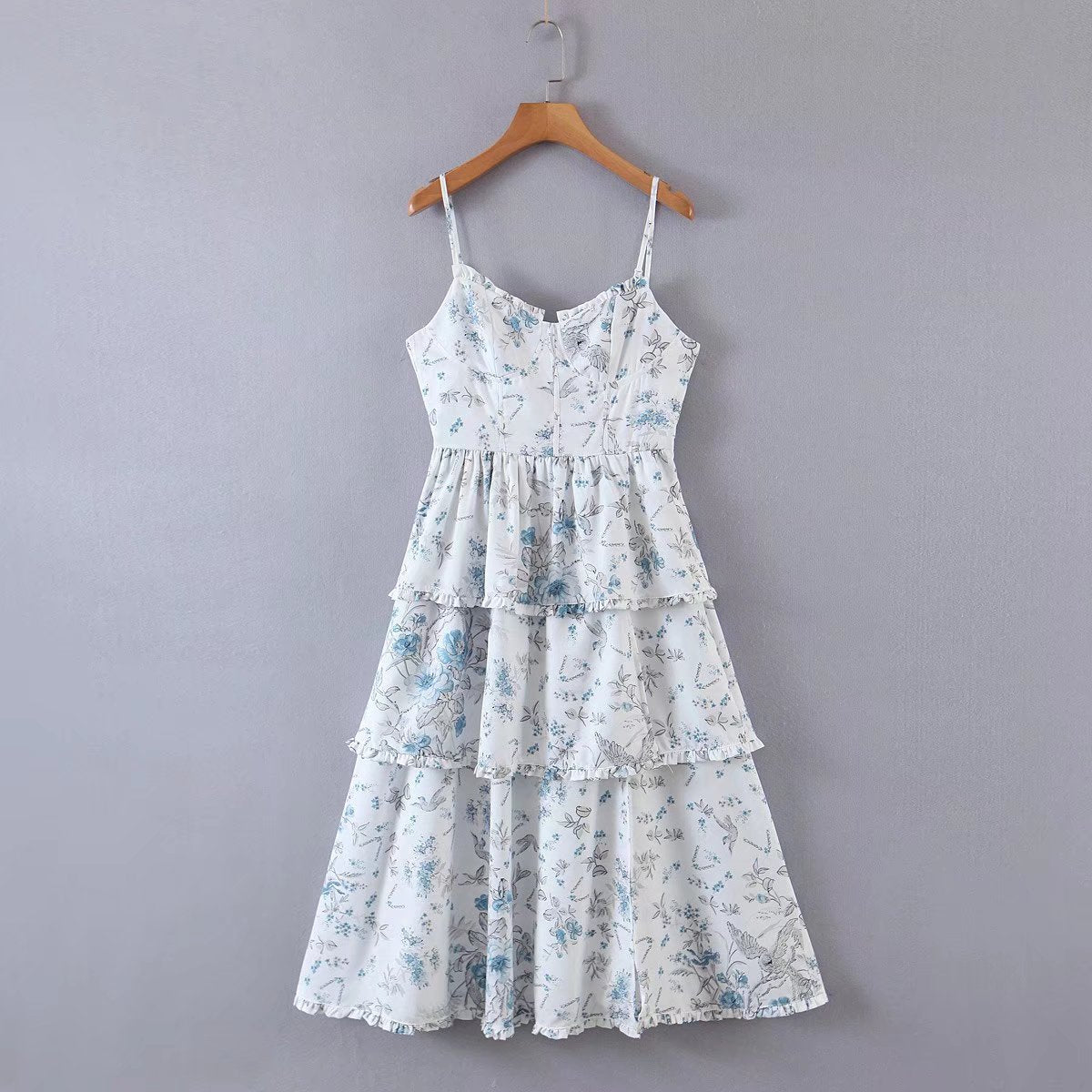 Floral V-Neck Cutout Vacation Midi Dress