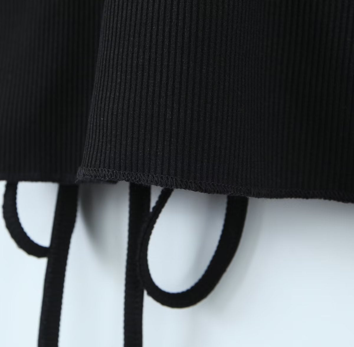 Women's Black Drawstring Cutout Knit Bodycon Dress