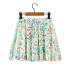 Floral Pleated Waist Skirt