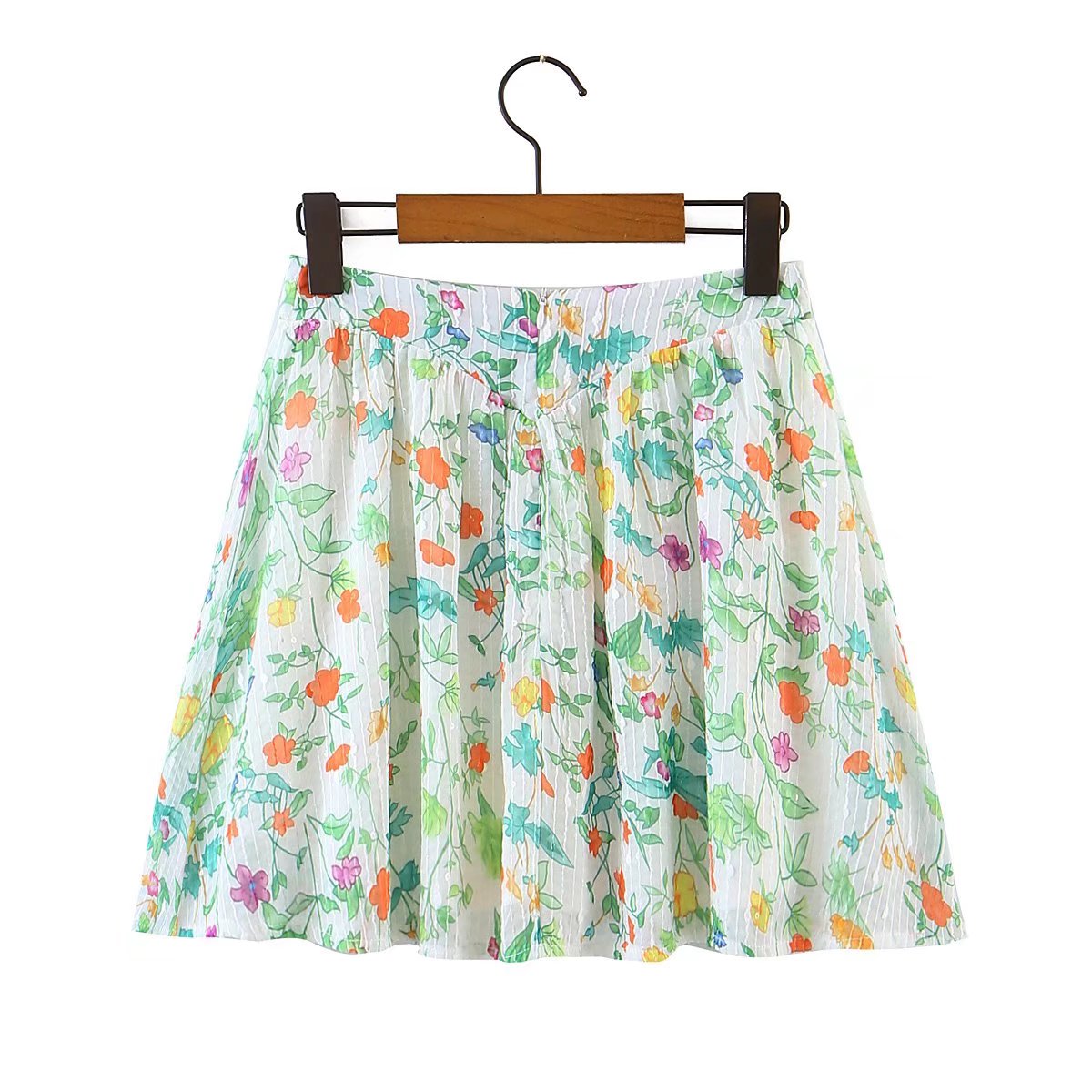 Floral Pleated Waist Skirt