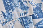 Women's Fall Satin Architectural Printing Front Short Back Length Loose Casual Long Sleeves Shirt Top