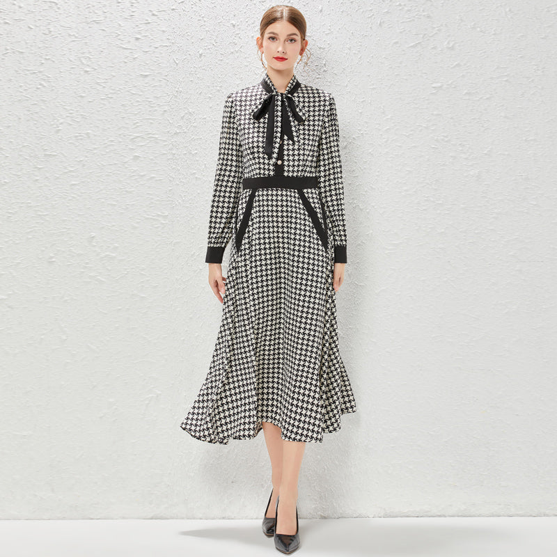 Black and White Houndstooth Dress