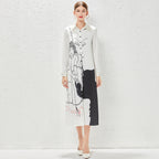 Star-Print Belted Shirt Dress