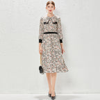 Pleated Printed Dress