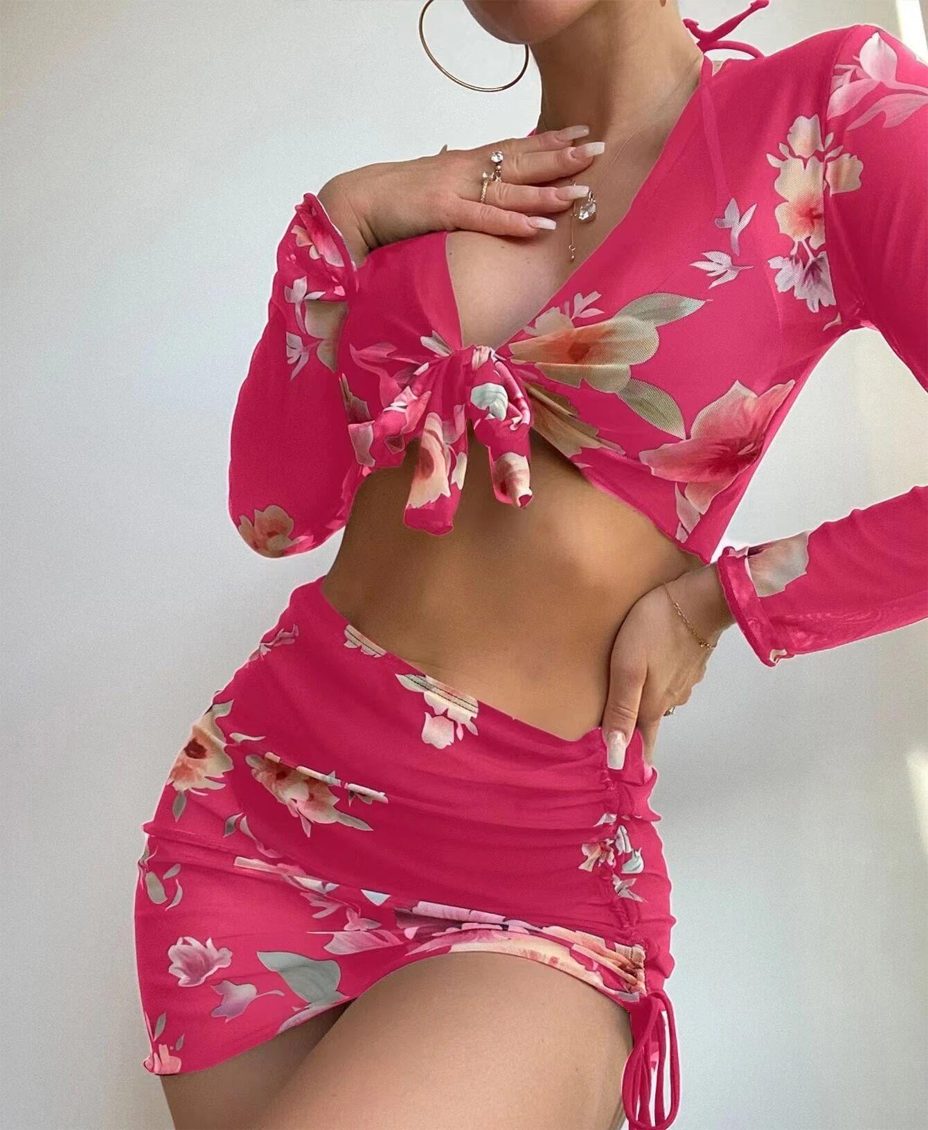Four Split One-piece Swimwear
