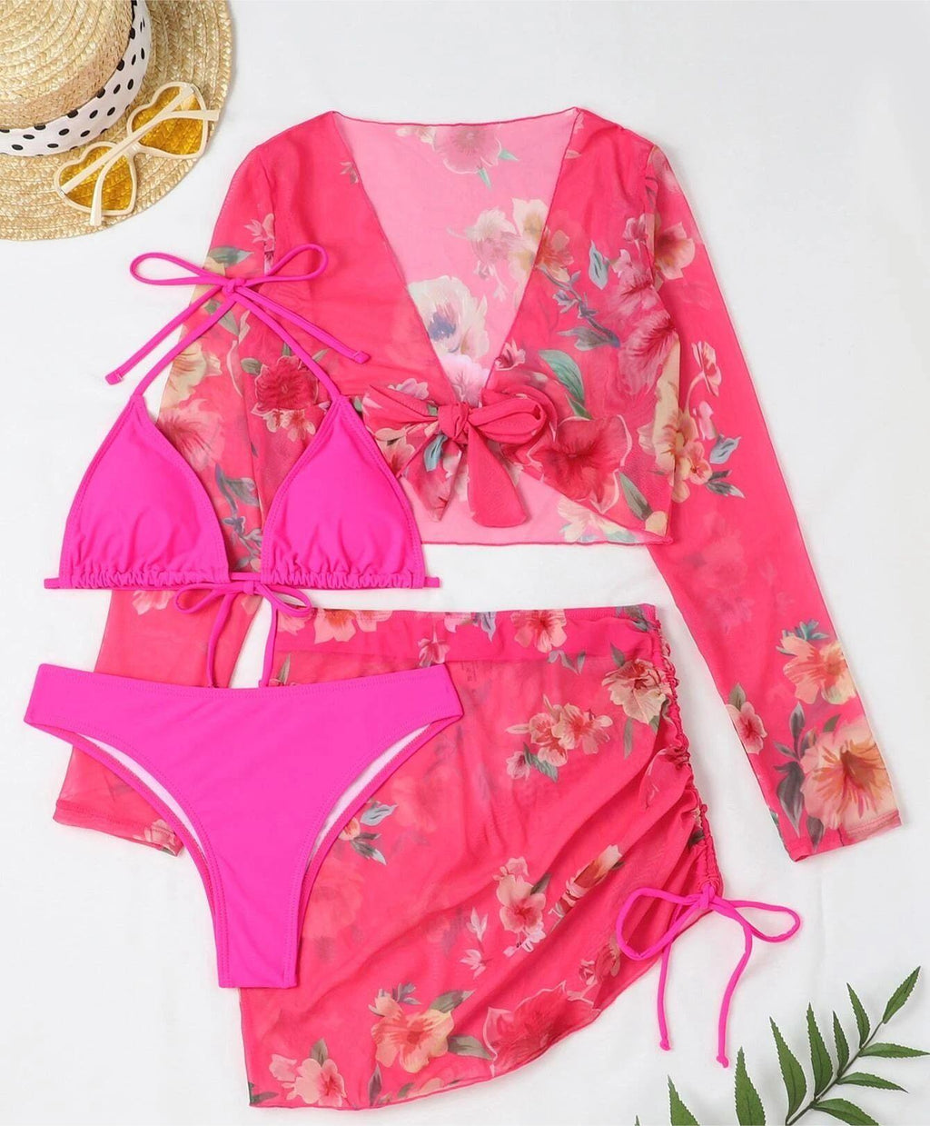 Four Split One-piece Swimwear