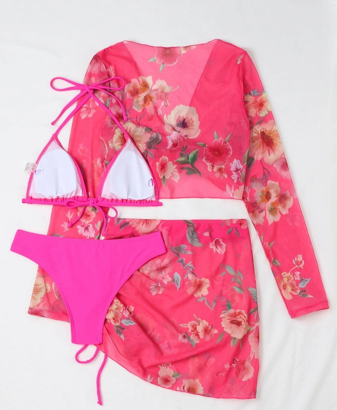 Four Split One-piece Swimwear