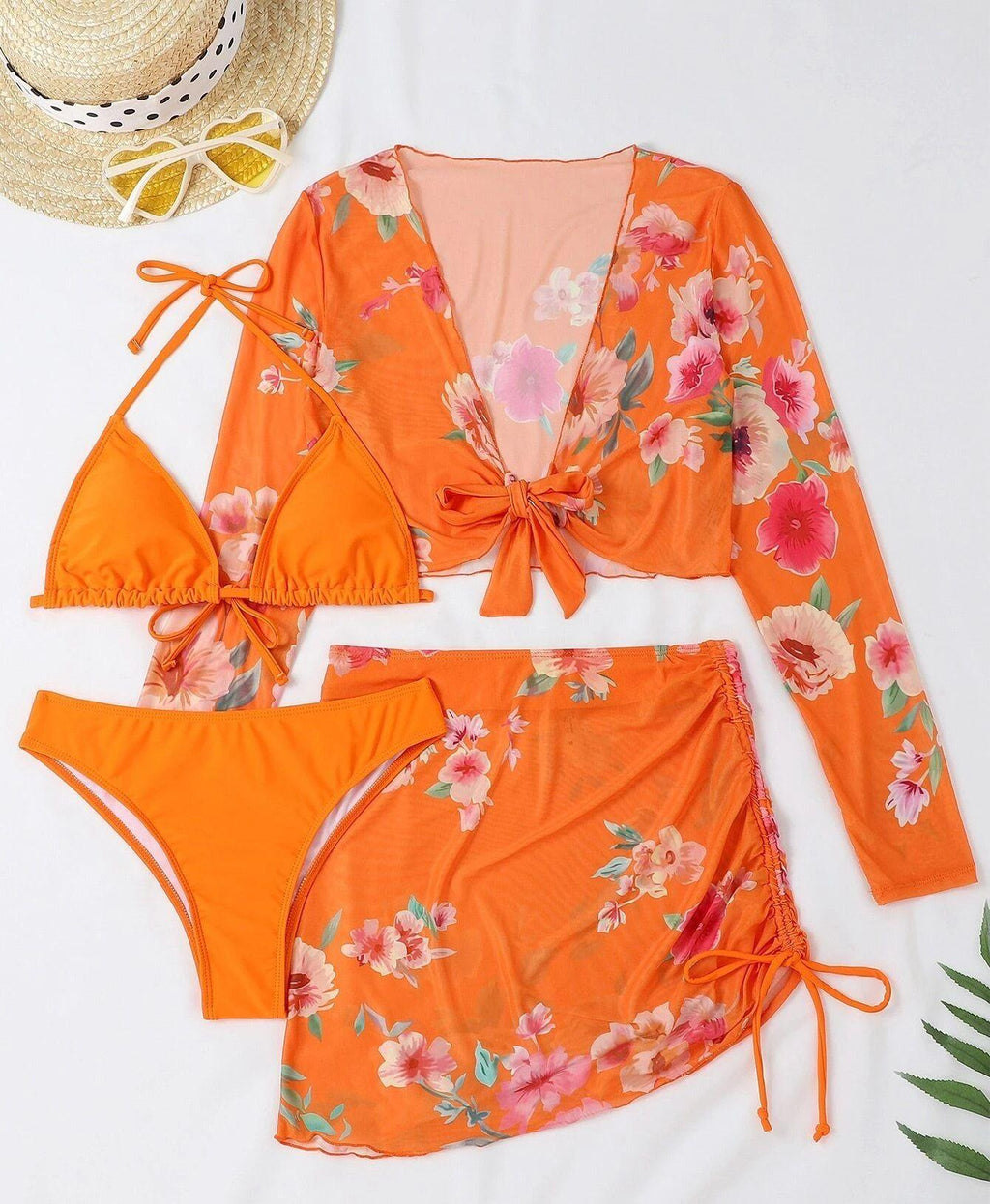 Four Split One-piece Swimwear