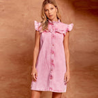Women's Washed Distressed Denim Dress