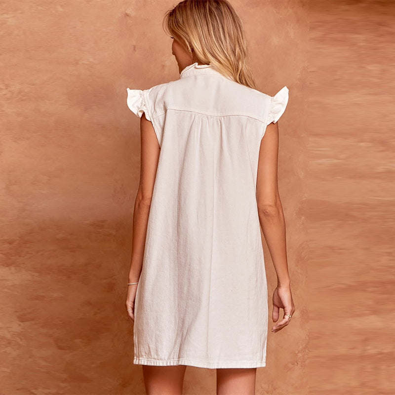 Women's Washed Distressed Denim Dress