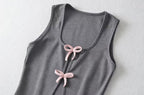 Women's Lace Sleeveless Split Top and Skirt Two-Piece Set