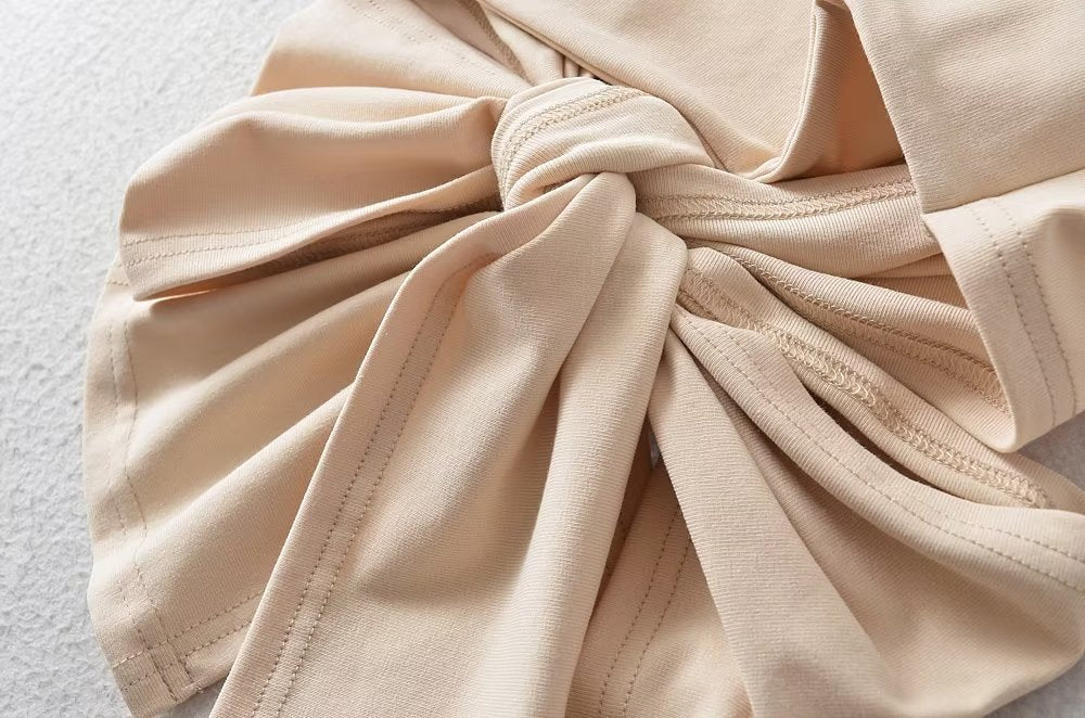 Design Silk Satin Texture Short Halter Wrapped Chest Top