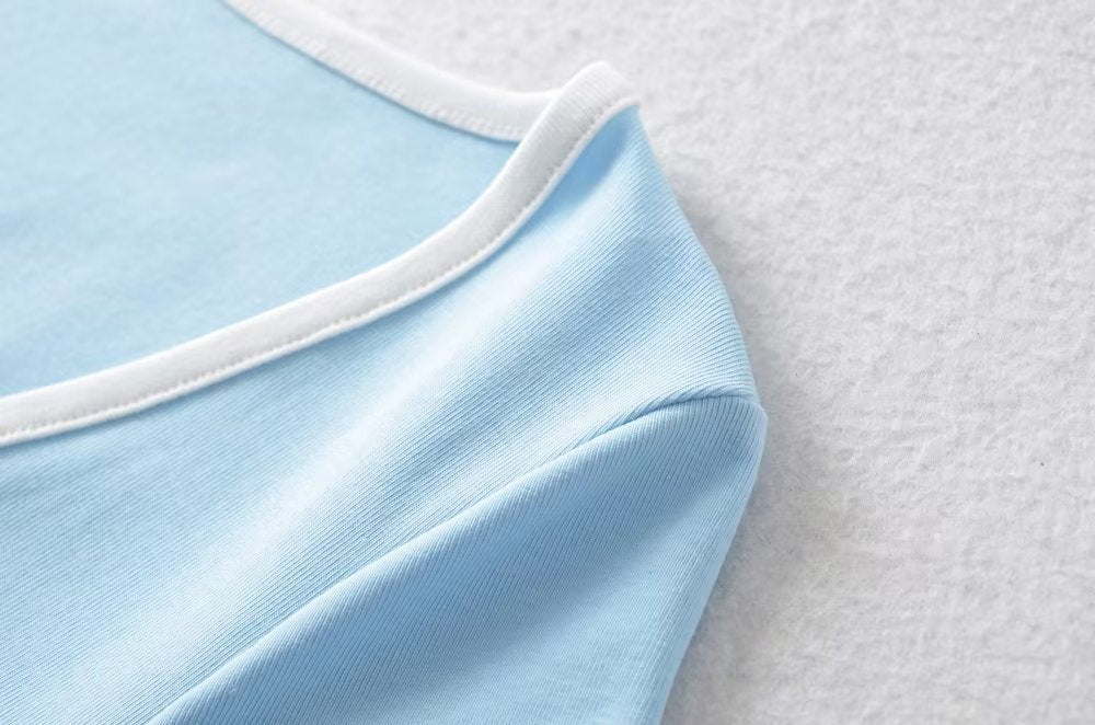 Women's Bow Detail Crew Neck Cropped Top