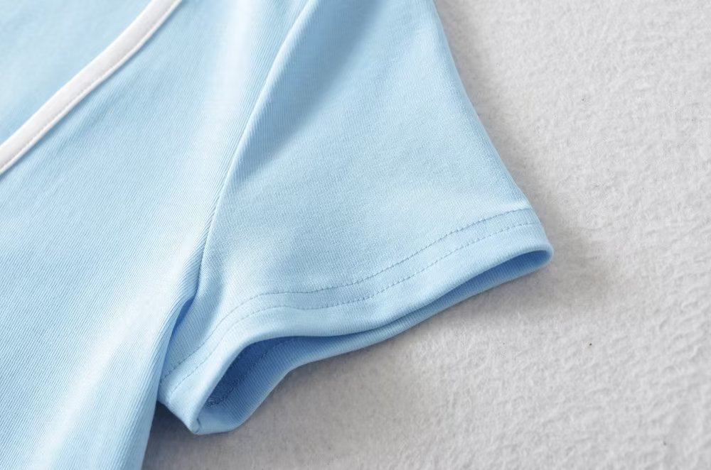Women's Bow Detail Crew Neck Cropped Top